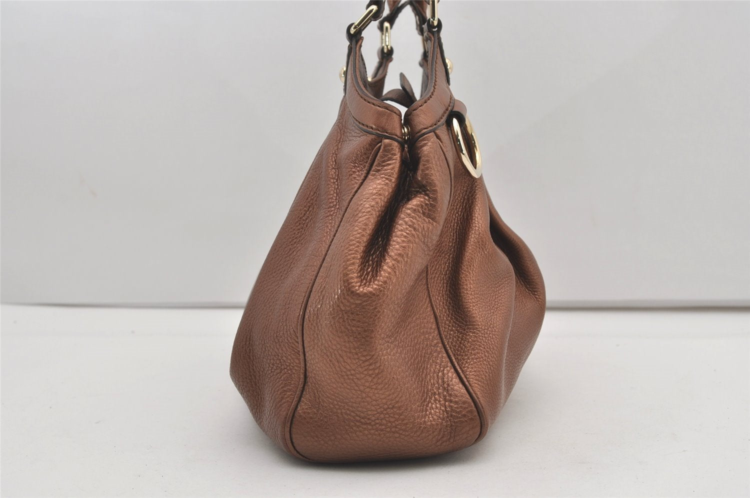 Authentic GUCCI Sukey Vintage Shoulder Tote Bag Leather 211944 Brown 1960J