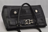 Authentic Christian Dior Vintage Shoulder Hand Bag Purse Leather Black CD 1962J