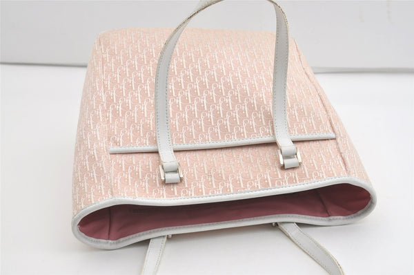 Authentic Christian Dior Trotter Shoulder Tote Bag Canvas Leather Pink 1963J