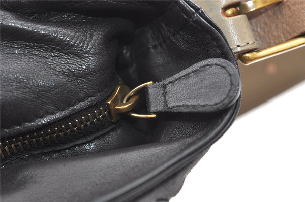 Authentic BOTTEGA VENETA Intrecciato Leather Shoulder Cross Hand Bag Black 1965J