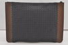 Authentic BOTTEGA VENETA Intrecciato Leather Clutch Hand Bag Purse Black 1966J