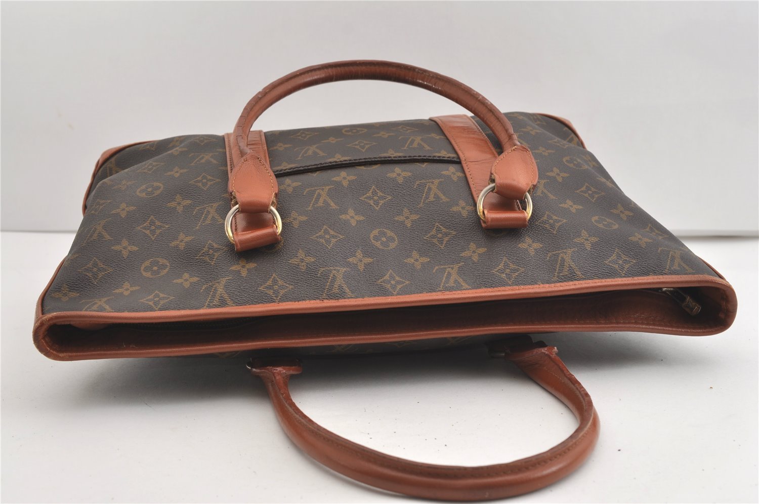 Auth Louis Vuitton Monogram Sac Weekend PM Vintage Tote Hand Bag M42425 LV 1968J