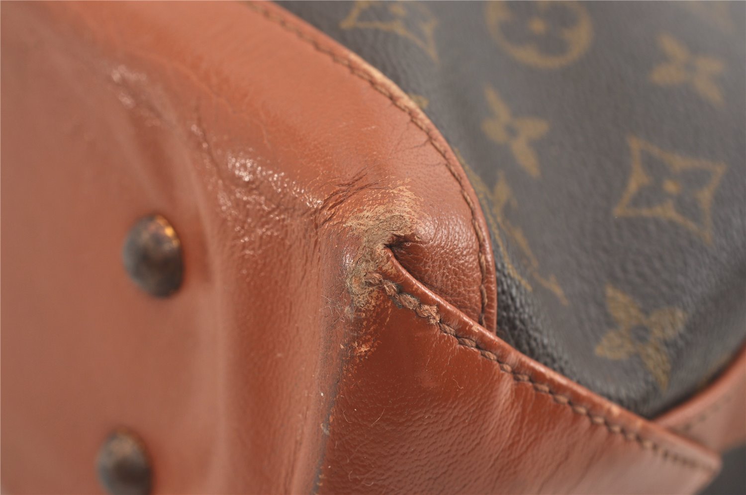 Auth Louis Vuitton Monogram Sac Weekend PM Vintage Tote Hand Bag M42425 LV 1968J