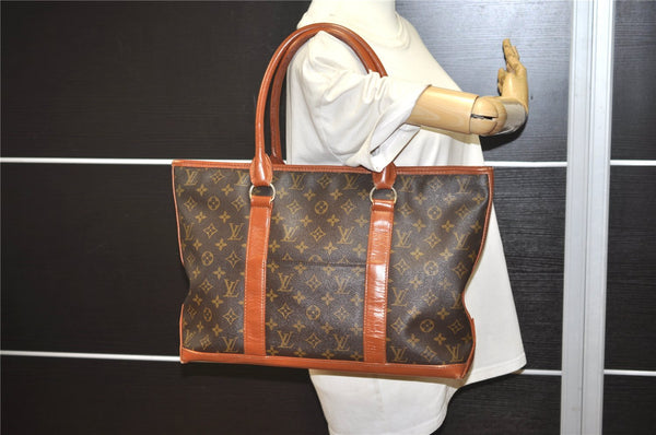 Auth Louis Vuitton Monogram Sac Weekend PM Vintage Tote Hand Bag M42425 LV 1968J