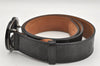 Authentic GUCCI GG Imprime Interlocking G Belt PVC Leather 90 35.4" Black 1969K