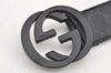 Authentic GUCCI GG Imprime Interlocking G Belt PVC Leather 90 35.4" Black 1969K
