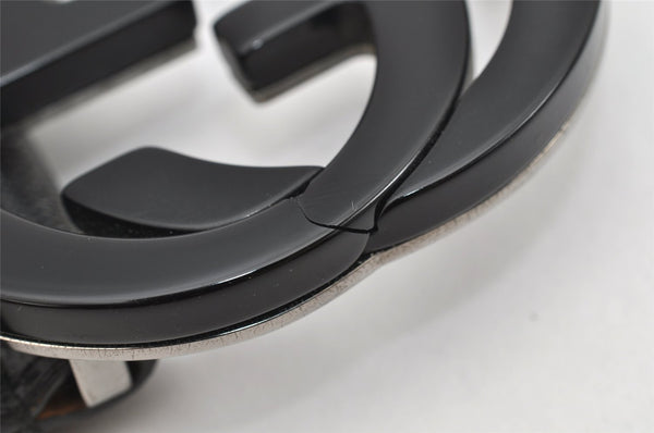 Authentic GUCCI GG Imprime Interlocking G Belt PVC Leather 90 35.4" Black 1969K