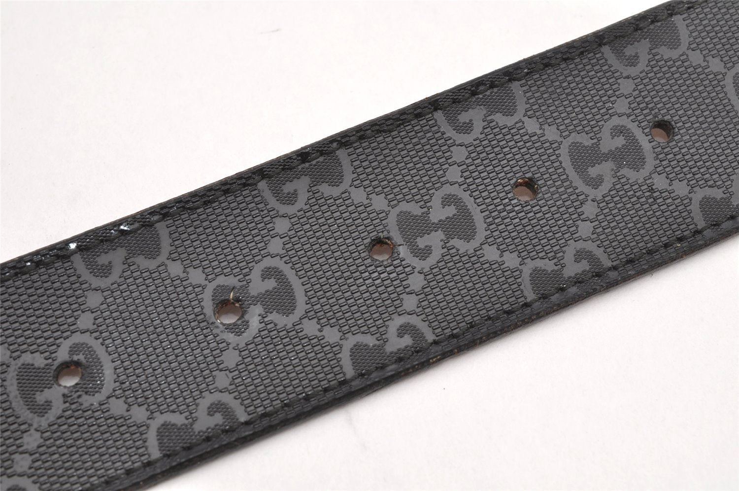 Authentic GUCCI GG Imprime Interlocking G Belt PVC Leather 90 35.4