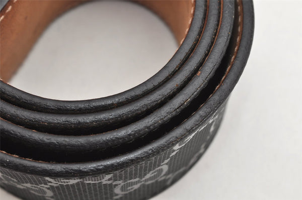 Authentic GUCCI GG Imprime Interlocking G Belt PVC Leather 90 35.4" Black 1969K