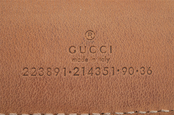 Authentic GUCCI GG Imprime Interlocking G Belt PVC Leather 90 35.4" Black 1969K