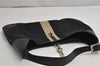 Authentic GUCCI Sherry Line Kandinsky Shoulder Bag GG Canvas Leather Black 1970K