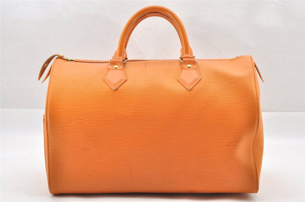 Authentic Louis Vuitton Epi Speedy 30 Hand Boston Bag Orange M5902H LV 1971J