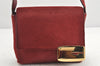 Authentic GUCCI Shoulder Bag Purse Unborn Calf Leather Bordeaux Red Junk 1975K