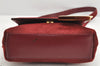 Authentic GUCCI Shoulder Bag Purse Unborn Calf Leather Bordeaux Red Junk 1975K
