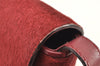 Authentic GUCCI Shoulder Bag Purse Unborn Calf Leather Bordeaux Red Junk 1975K