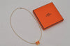 Authentic HERMES Cage De Ash H Cube Pendant Necklace Gold Orange Box 1977J