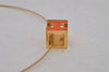 Authentic HERMES Cage De Ash H Cube Pendant Necklace Gold Orange Box 1977J