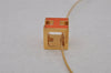 Authentic HERMES Cage De Ash H Cube Pendant Necklace Gold Orange Box 1977J