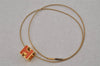 Authentic HERMES Cage De Ash H Cube Pendant Necklace Gold Orange Box 1977J