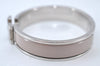 Authentic HERMES Vintage Clic H Bangle Bracelet Accessory Silver Gray Junk 1978J