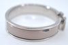 Authentic HERMES Vintage Clic H Bangle Bracelet Accessory Silver Gray Junk 1978J