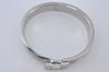 Authentic HERMES Vintage Clic H Bangle Bracelet Accessory Silver Gray Junk 1978J