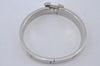 Authentic HERMES Vintage Clic H Bangle Bracelet Accessory Silver Gray Junk 1978J