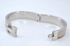 Authentic HERMES Vintage Clic H Bangle Bracelet Accessory Silver Gray Junk 1978J