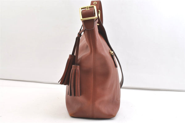 Authentic COACH Tassel Shoulder Cross Body Bag Leather 19889 Brown 1978K