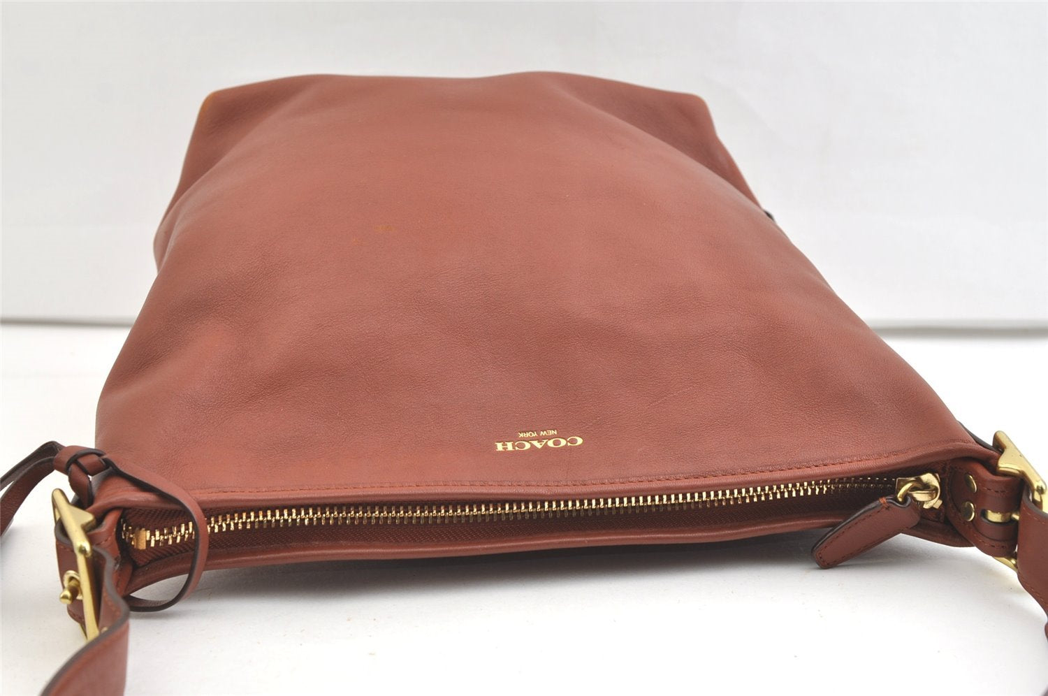 Authentic COACH Tassel Shoulder Cross Body Bag Leather 19889 Brown 1978K