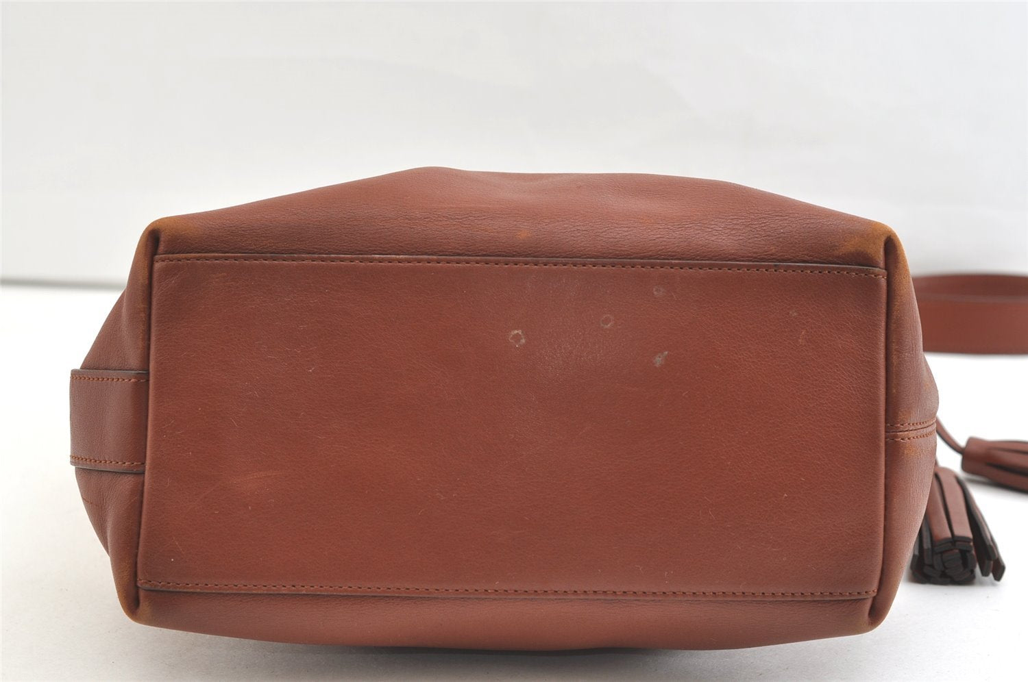 Authentic COACH Tassel Shoulder Cross Body Bag Leather 19889 Brown 1978K