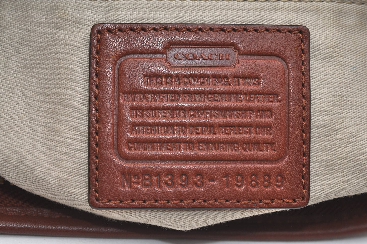 Authentic COACH Tassel Shoulder Cross Body Bag Leather 19889 Brown 1978K
