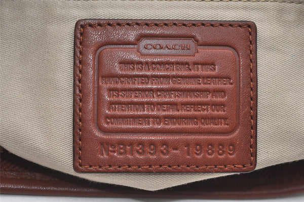 Authentic COACH Tassel Shoulder Cross Body Bag Leather 19889 Brown 1978K
