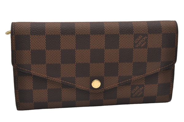 Authentic Louis Vuitton Damier Portefeuille Sarah Long Wallet N63209 LV 1979J