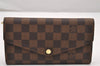 Authentic Louis Vuitton Damier Portefeuille Sarah Long Wallet N63209 LV 1979J