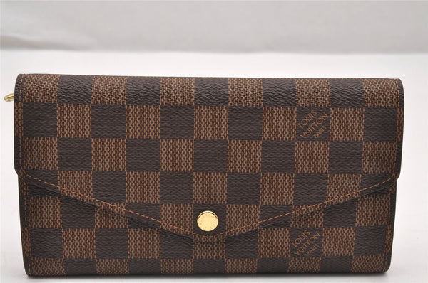 Authentic Louis Vuitton Damier Portefeuille Sarah Long Wallet N63209 LV 1979J