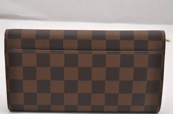 Authentic Louis Vuitton Damier Portefeuille Sarah Long Wallet N63209 LV 1979J