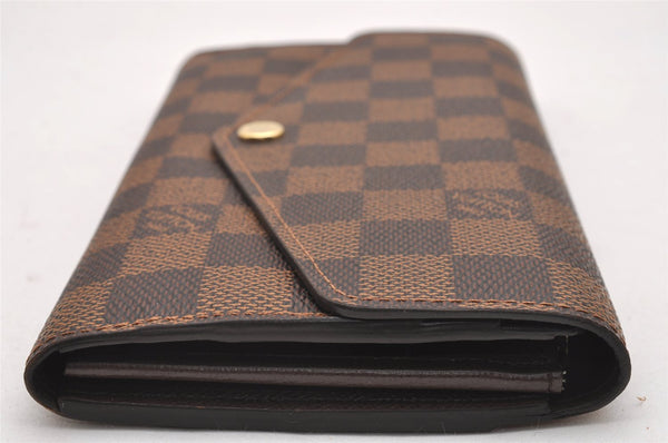 Authentic Louis Vuitton Damier Portefeuille Sarah Long Wallet N63209 LV 1979J