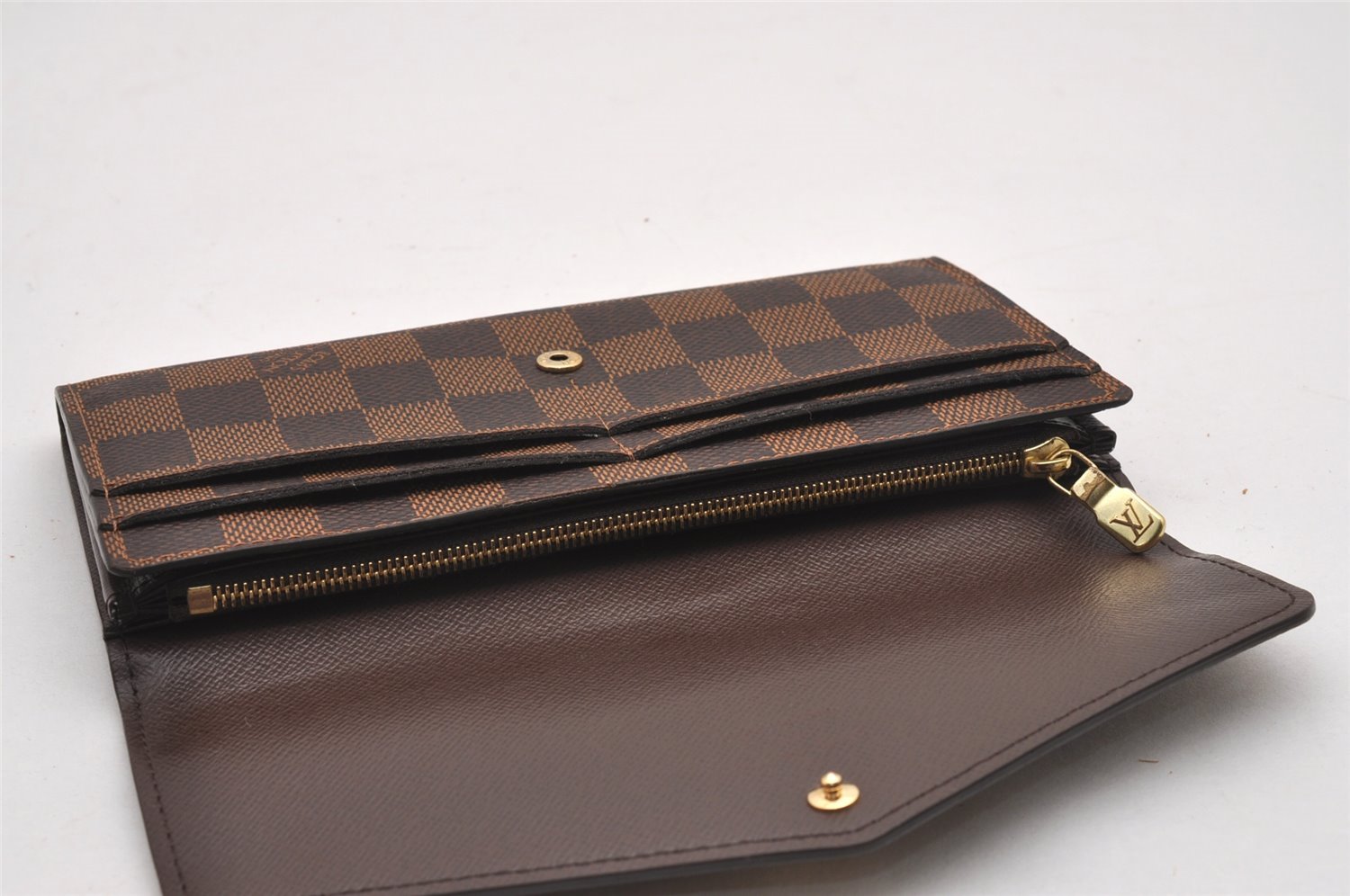 Authentic Louis Vuitton Damier Portefeuille Sarah Long Wallet N63209 LV 1979J