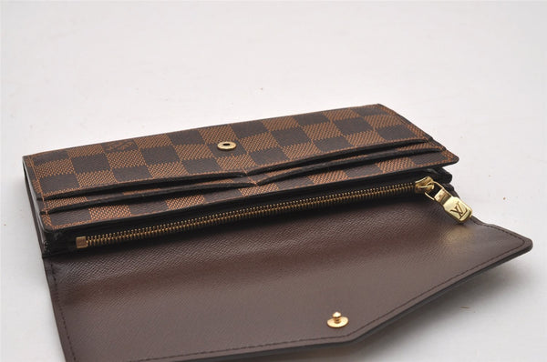 Authentic Louis Vuitton Damier Portefeuille Sarah Long Wallet N63209 LV 1979J