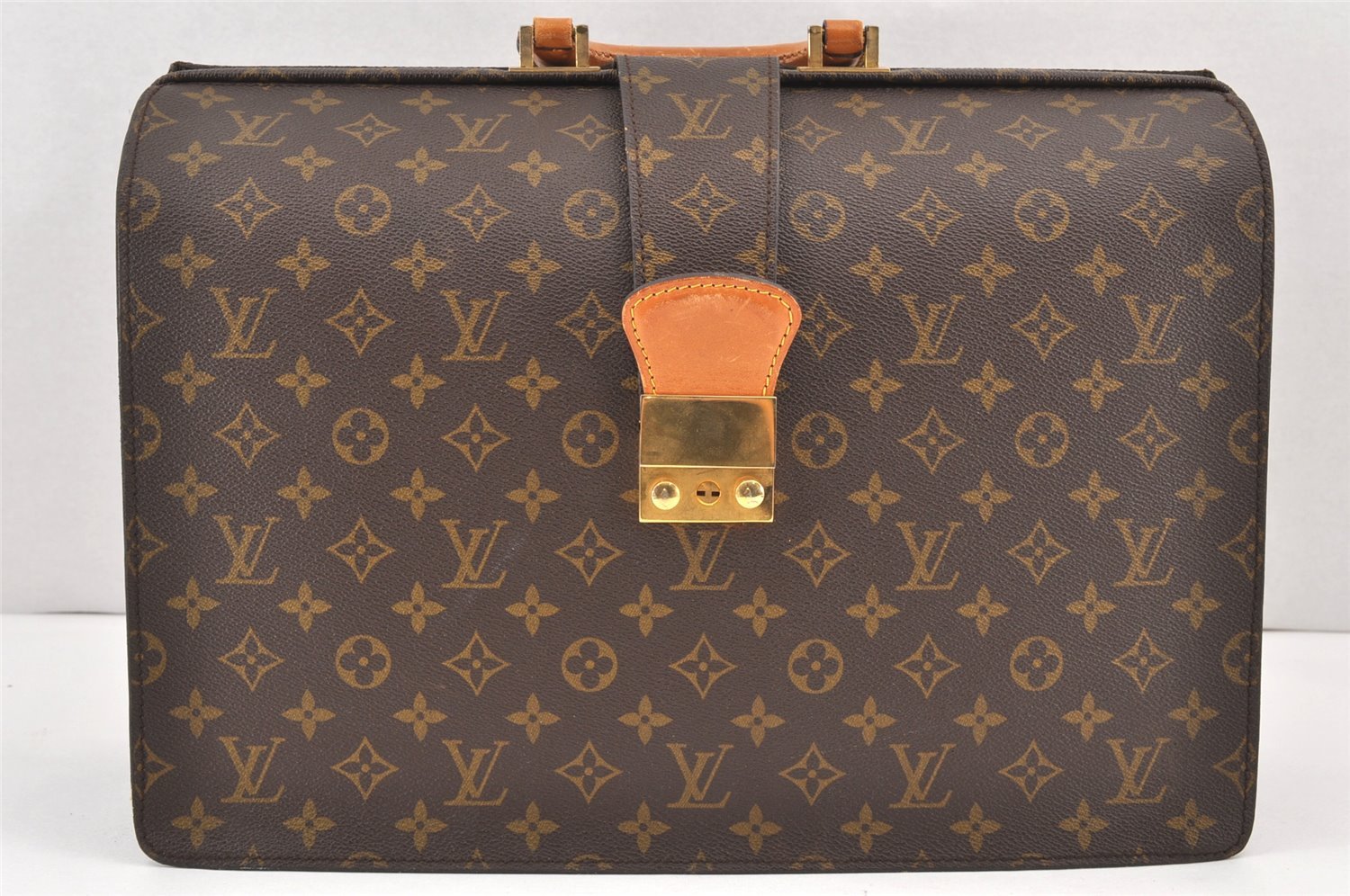 Authentic Louis Vuitton Monogram Serviette Fermoir Briefcase M53305 LV 1980K