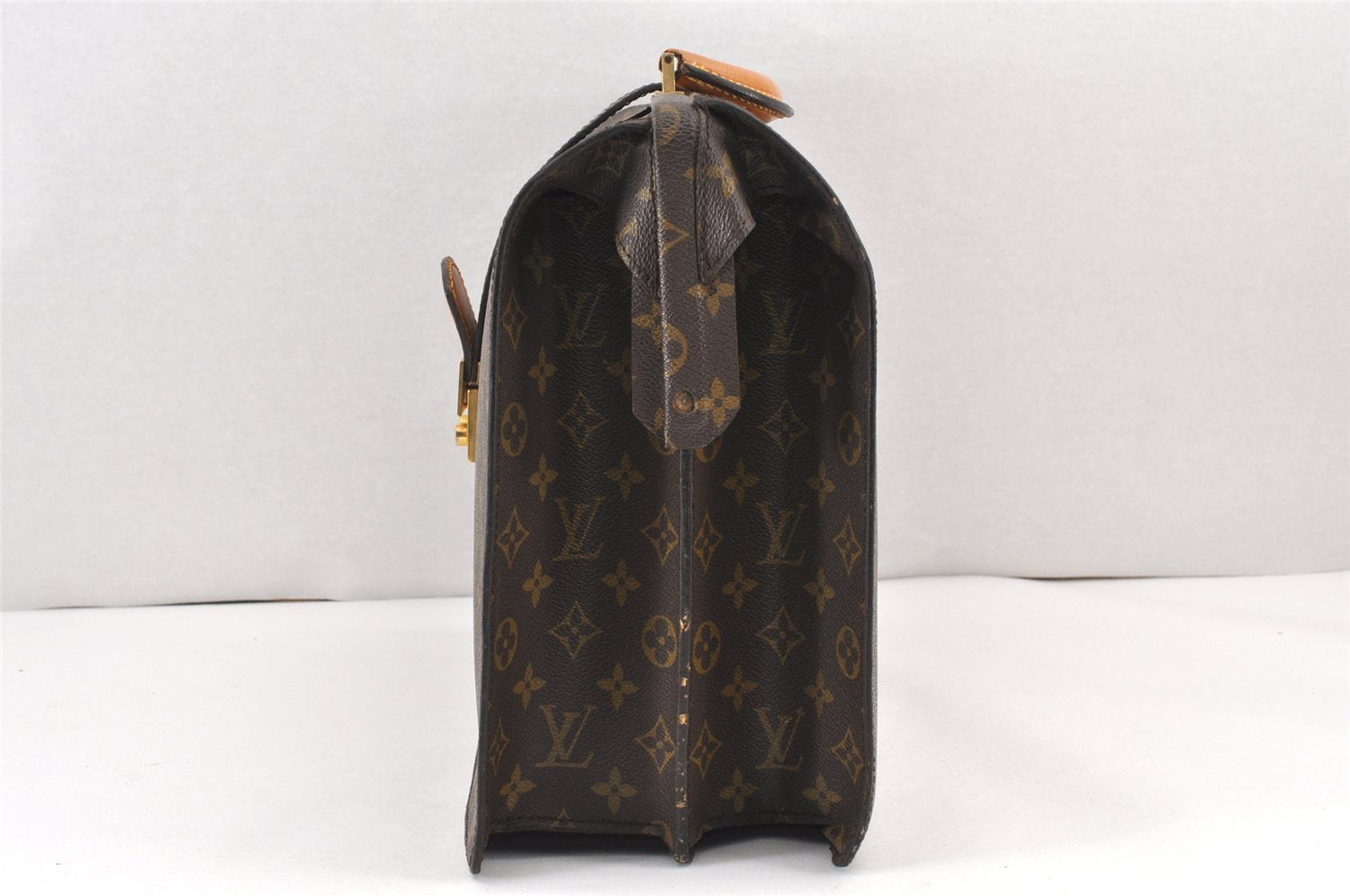 Authentic Louis Vuitton Monogram Serviette Fermoir Briefcase M53305 LV 1980K