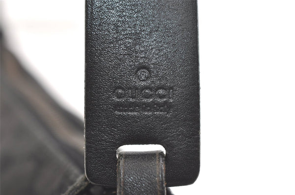 Authentic GUCCI Hand Bag Pouch Purse GG Canvas Leather 103399 Black 1981K