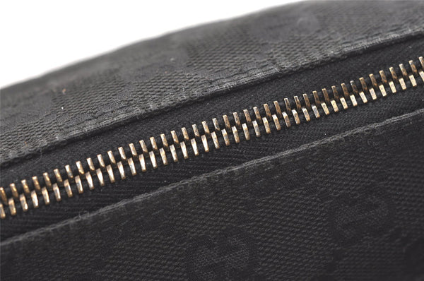 Authentic GUCCI Hand Bag Pouch Purse GG Canvas Leather 103399 Black 1981K