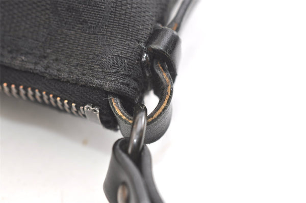 Authentic GUCCI Hand Bag Pouch Purse GG Canvas Leather 103399 Black 1981K