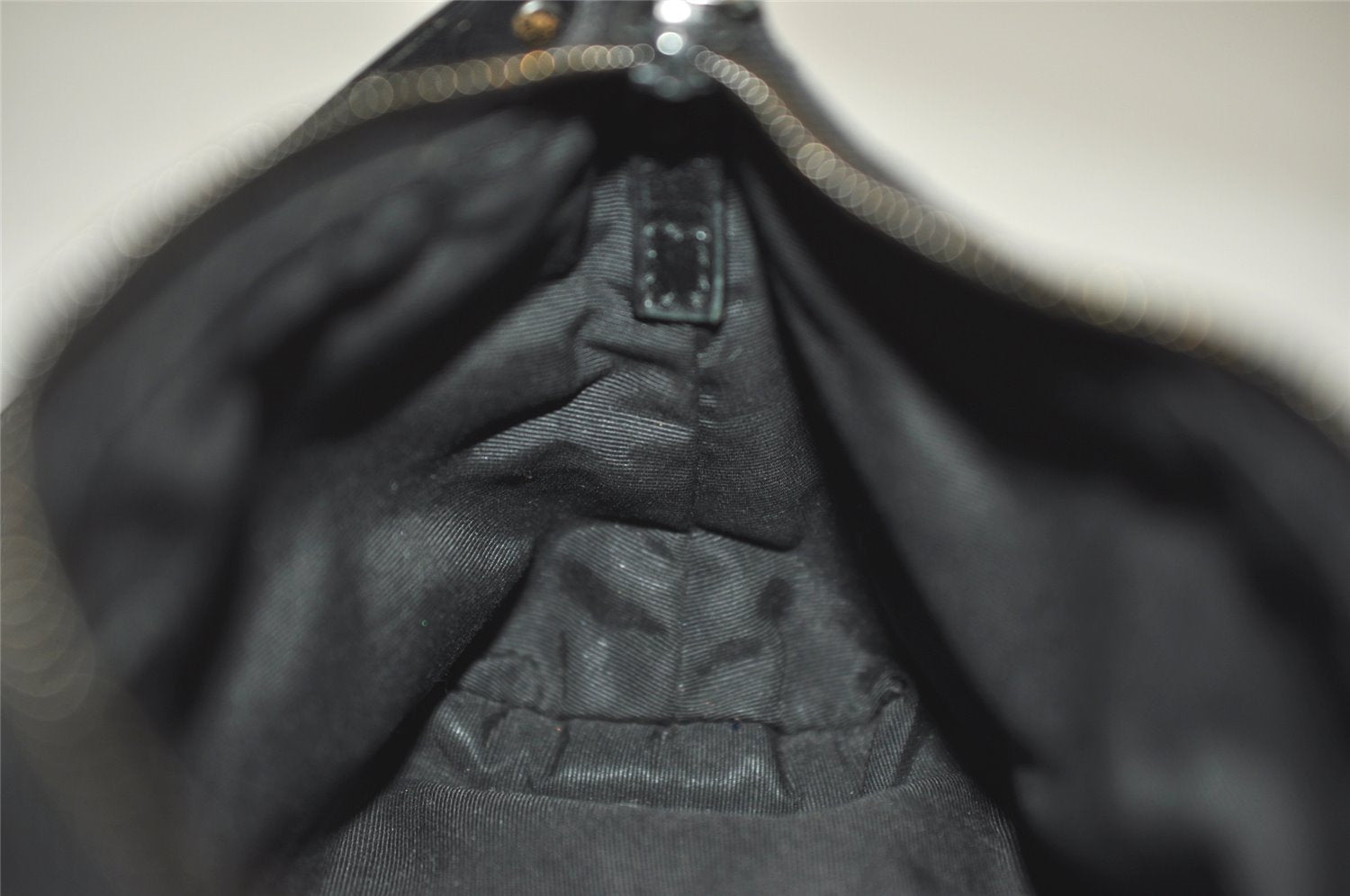 Authentic GUCCI Hand Bag Pouch Purse GG Canvas Leather 103399 Black 1981K