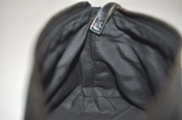 Authentic GUCCI Hand Bag Pouch Purse GG Canvas Leather 103399 Black 1981K