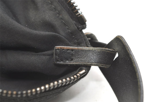 Authentic GUCCI Hand Bag Pouch Purse GG Canvas Leather 103399 Black 1981K