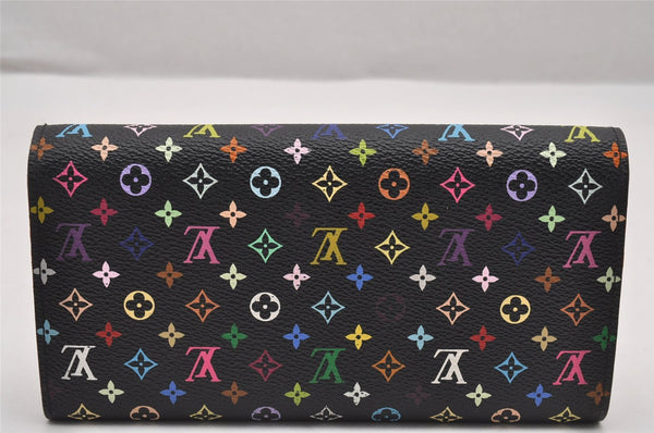 Auth Louis Vuitton Monogram Multicolor Portefeuille Sarah Wallet Black Box 1982J