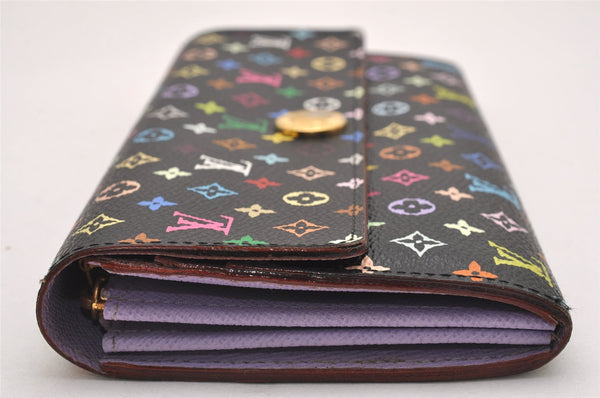 Auth Louis Vuitton Monogram Multicolor Portefeuille Sarah Wallet Black Box 1982J